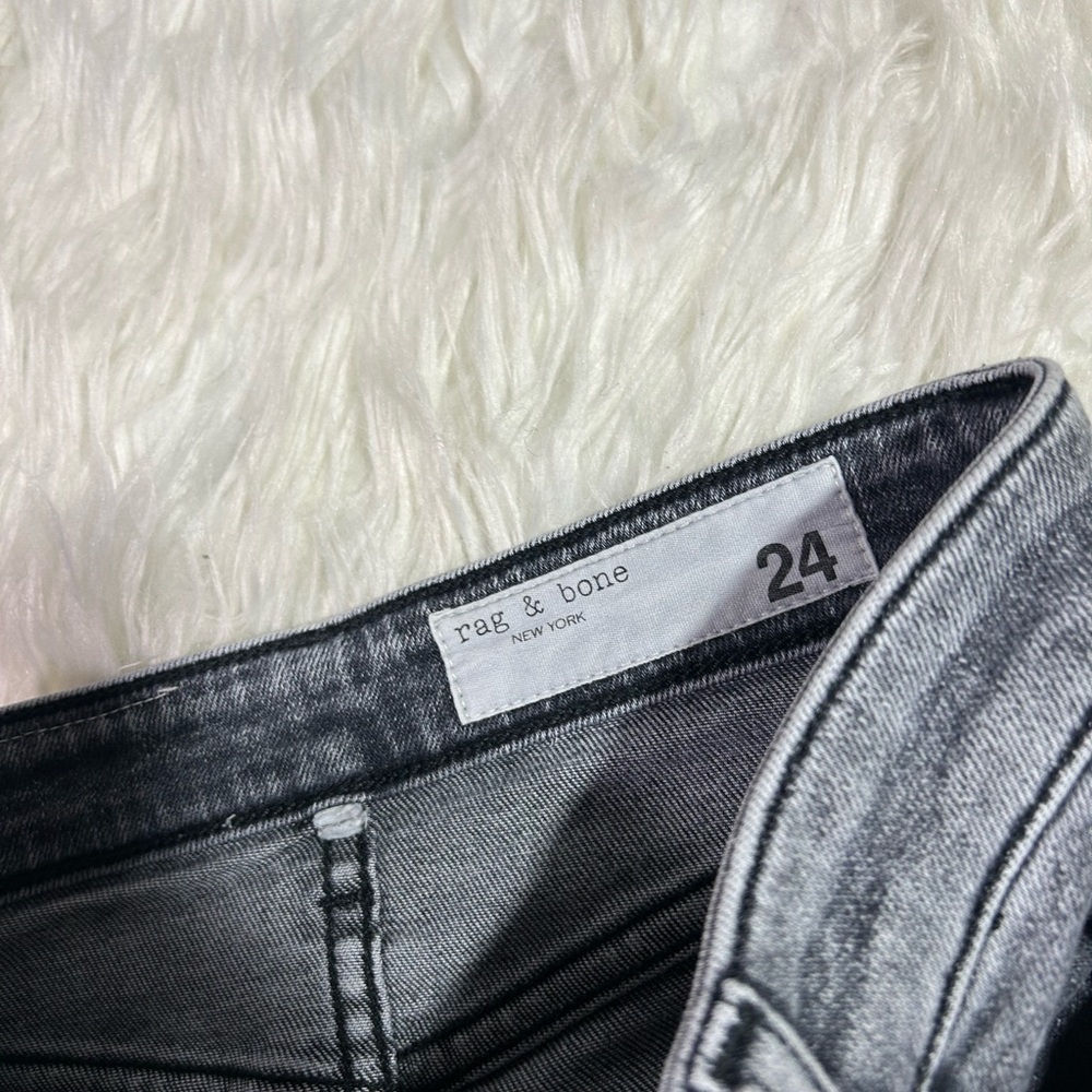 Rag & Bone High Rise Straight Leg Acid Wash Jeans - Picture 6 of 9